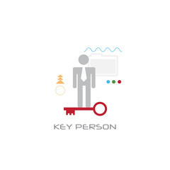 Poster - businessperson company worker potential key person concept line style white background