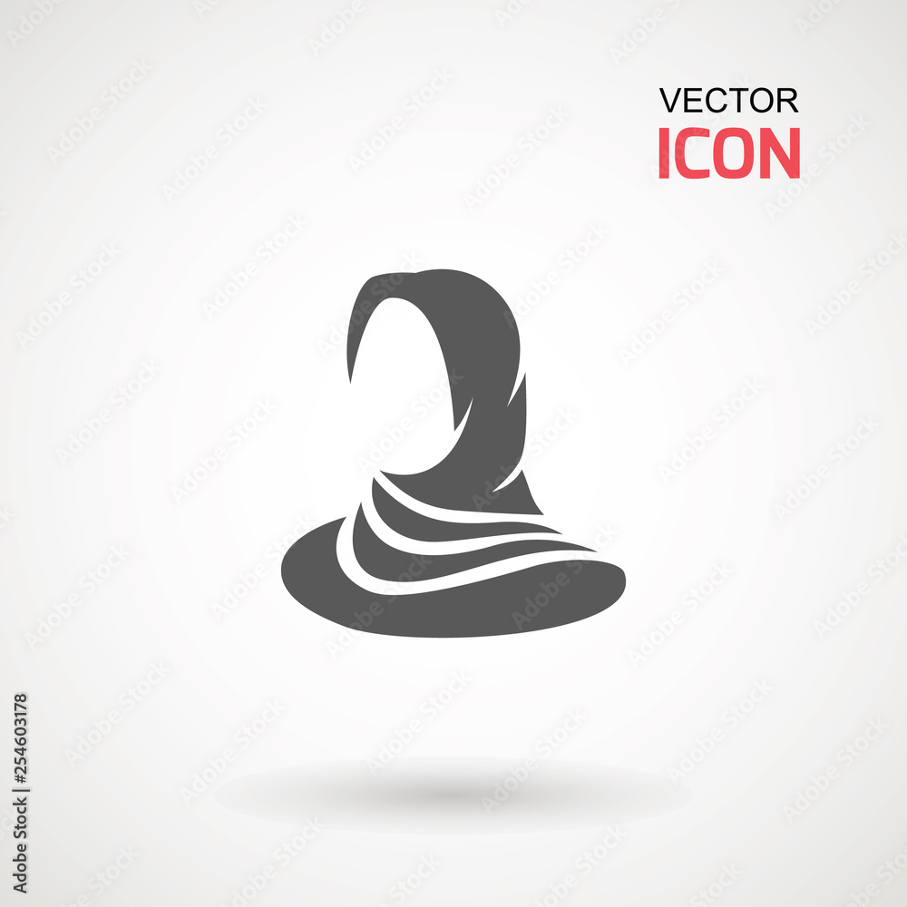 Women wearing hijab icon. Avatar icon in flat style. Muslim woman ...