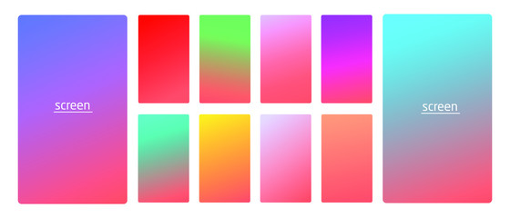 Wall Mural - Vibrant and living smooth gradient soft colors coral palette for devices, pc's and modern smartphone screen backgrounds set vector ux and ui design illustration.