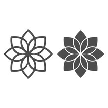 Lotus Line And Glyph Icon. Flower Vector Illustration Isolated On White. Floral Outline Style Design, Designed For Web And App. Eps 10.