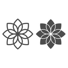 Poster - lotus line and glyph icon. flower vector illustration isolated on white. floral outline style design