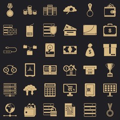 Poster - Business diagram icons set. Simple style of 36 business diagram vector icons for web for any design