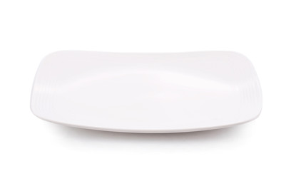 White plate square on white bbackground