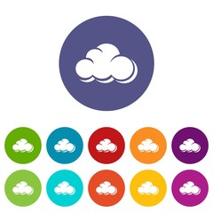 Poster - Web cloud icons color set vector for any web design on white background