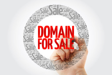 Poster - DOMAIN FOR SALE words cloud with marker, business concept background