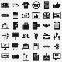 Poster - Business contract icons set. Simple style of 36 business contract vector icons for web for any design