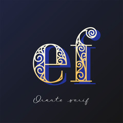 Sticker - Ornate serif typeface