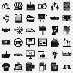 Poster - Business data icons set. Simple style of 36 business data vector icons for web for any design