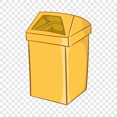 Poster - Yellow trash icon in cartoon style isolated on background for any web design 
