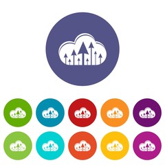Poster - Hosting cloud icons color set vector for any web design on white background