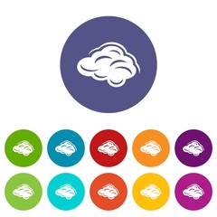Poster - Climate cloud icons color set vector for any web design on white background