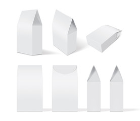 Wall Mural - white paper packaging mock up  view from different sides