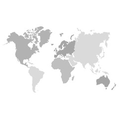  vector icon with world map and world continents for your design