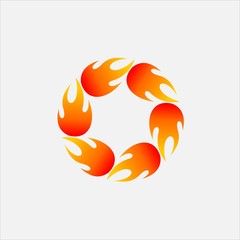 Wall Mural - Fire Round Logo