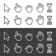 Fototapete - Pixelated and smooth vector cursors.