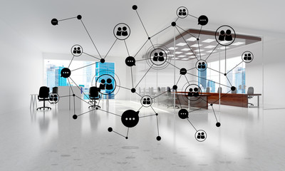 networking and wireless connection as concept for effective modern business
