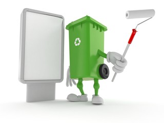 Poster - Dustbin character with blank billboard