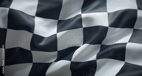 Cuadros en Lienzo Black and white checkered racing flag.