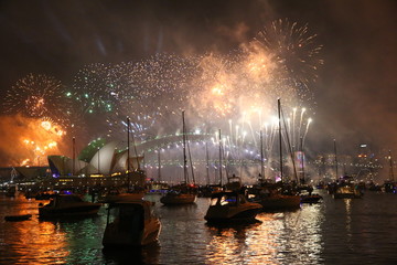 Wall Mural - Fireworks, Happy New Year, Sydney, Australia