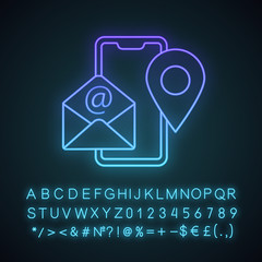 Poster - Contact information neon light icon