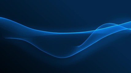 Poster - Looped animation. Abstract wavy background in dark blue color with smooth wave. Modern colorful wallpaper. 3d rendering.
