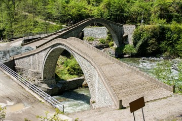 twin bridge in artvin province.arhavi turkey