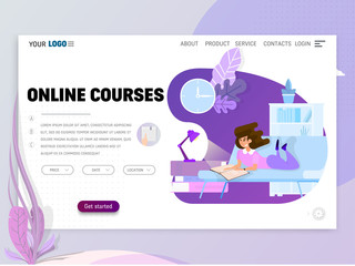 Wall Mural - Landing page or website template with scenes of active life in an urban environment. Concept illustration with characters