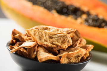 Poster - slices of dried papaya served as appetizer or snack