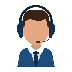 Sticker - Call center agent with headphones avatar