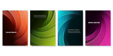 Wall Mural - Set of Colorful Futuristic Backgrounds with Complex Lines. Applicable for Webpage, Banners, Posters and Fliers. EPS10 Vector.