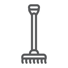 Poster - Rake line icon, agriculture and garden, instrument sign, vector graphics, a linear pattern on a white background.