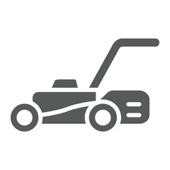 Poster - Lawn mover glyph icon, equipment and garden, cutter sign, vector graphics, a solid pattern on a white background.