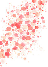 Sweet Pink Bubble Watercolor Hand Painting On White Paper For Decoration.