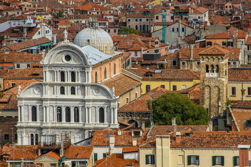 Beautiful view from above on the city of Venice (Italy)