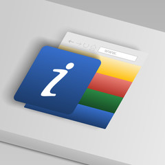 Poster - information character icon. From collection button icons