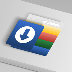 Fototapete - download sign icon. From collection button icons