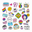 Set of LGBT symbols in cartoon style