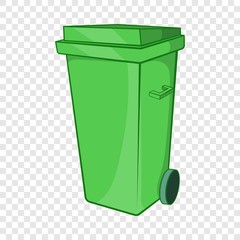 Poster - Trash can on wheels icon in cartoon style isolated on background for any web design 