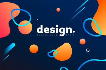 Fototapete - Colorful geometric background. Fluid shapes composition. design for poster, flyer, vector illustration