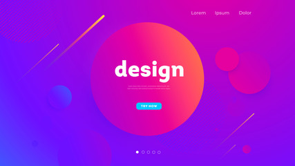 Fototapete - Cirqle geometric background. Trendy gradient shapes composition. Web site. Landing page. Eps10 vector. Illustration
