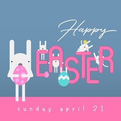 Wall Mural - Happy Easter Greeting Card