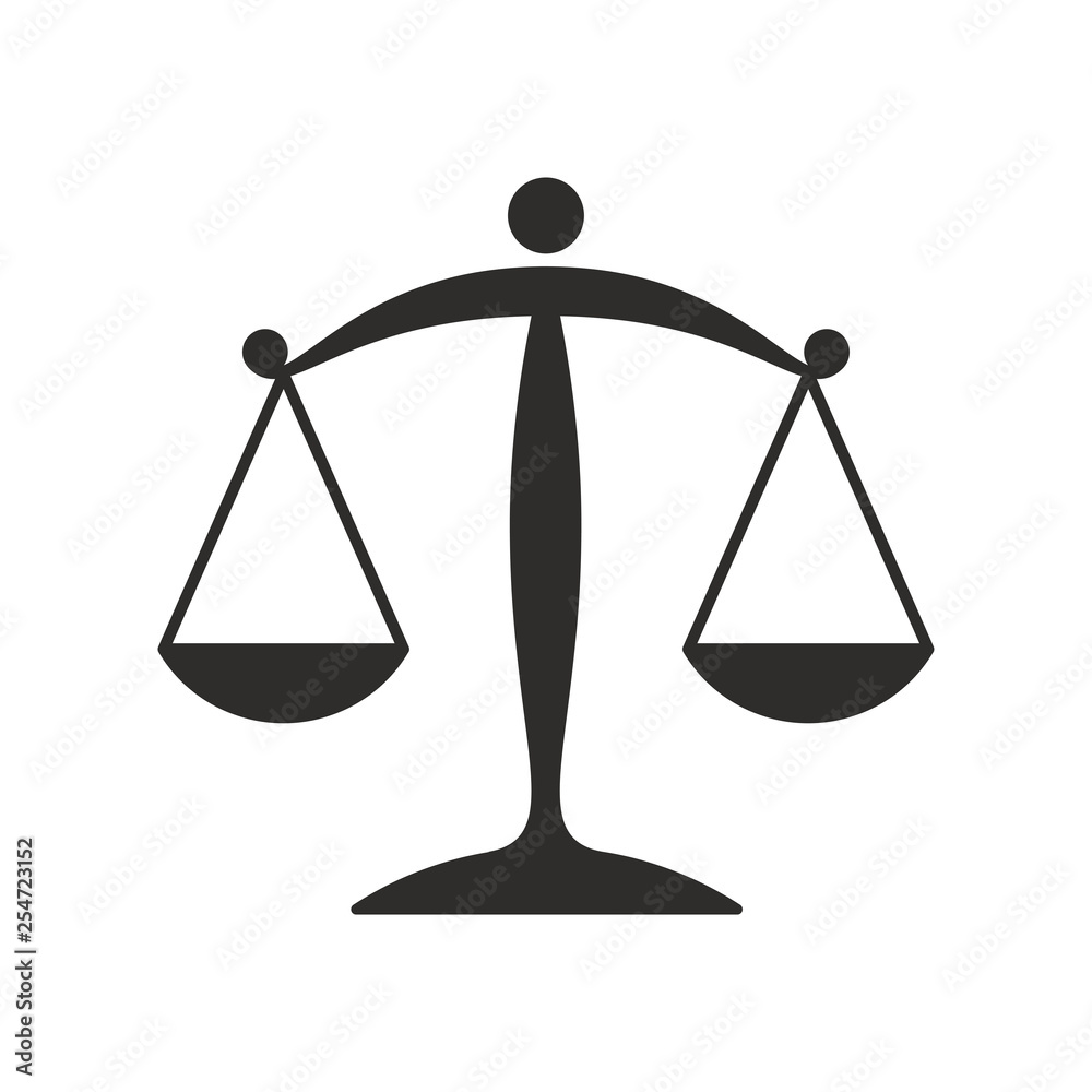 Scales of justice flat icon for apps and websites Stock Vector | Adobe ...