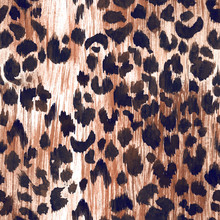 Watercolor Leopard Jaguar Texture Vector Pattern