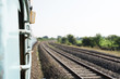Indian Railway Window with Railway tracks in the Backgroung