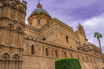 Norman architecture of Duomo, medieval Cathedral of Palermo in Sicily