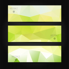 Wall Mural - Vector green banners abstract triangle background