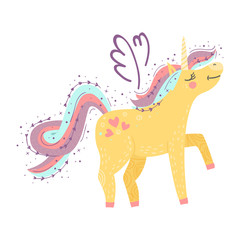 Wall Mural - Cute little magical unicorn.