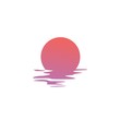 sunset logo vector icon sea gulf coast illustration