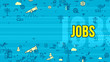 Jovial yellow job word and symbols