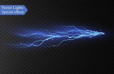 Wall Mural - lightning on a transparent